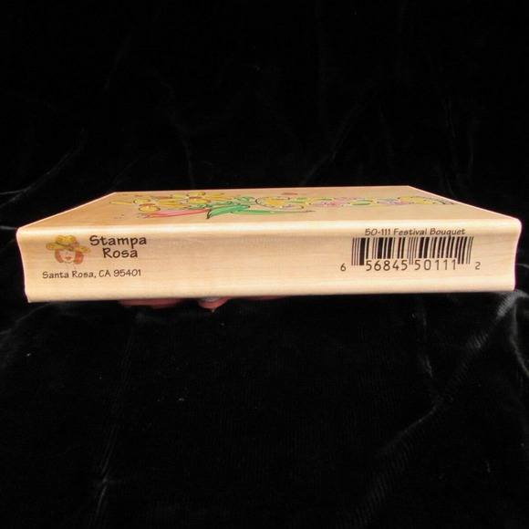 Stampa Rosa Bouquet Flowers In Vase Rubber Stamp - Picture 4 of 7